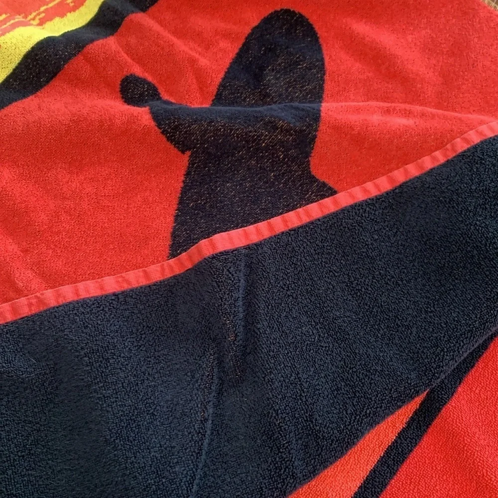 Resort Living Surfer Sunset Beach Towel Red Orange Yellow Black Extra Large 3x6’